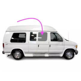 BAG Fit 1992-2014 Ford Econoline Passenger Right Side Hinged Door Glass {Stationary}