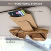 Ompellus Glasses Holder for Car Sun Visor, Multifunctional Leather Eyeglasses