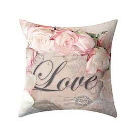 Fashion sofa cushion cover Rose Lily Pillow Pillowcase Pink Girl Heart Square Throw Pillow Cases Sofa Bed Bedroom Home Decor Car Throw Pillow Covers