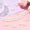 Ornazy 50Pcs White Imitation Pearl Aesthetic Spacer Beads Elegant Bow