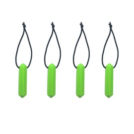 Sensory Oojamabobs - Zip chew Toggles 1/2/4/8 Pack - Autism ADHD Chewy Jewellery - stimming Anxiety aid - Green (4)