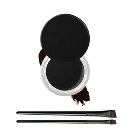 Waterproof Gel Eyeliner (Black) with High-Intensity Pigments, Smudge-Proof & Long-Lasting for All-Day Wear, Smooth Brow Gel, Dual Use for Eyeliner and Eyebrow, Includes Brow & Eye-liner Brushes