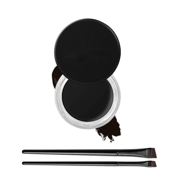 Waterproof Gel Eyeliner (Black) with High-Intensity Pigments, Smudge-Proof & Long-Lasting