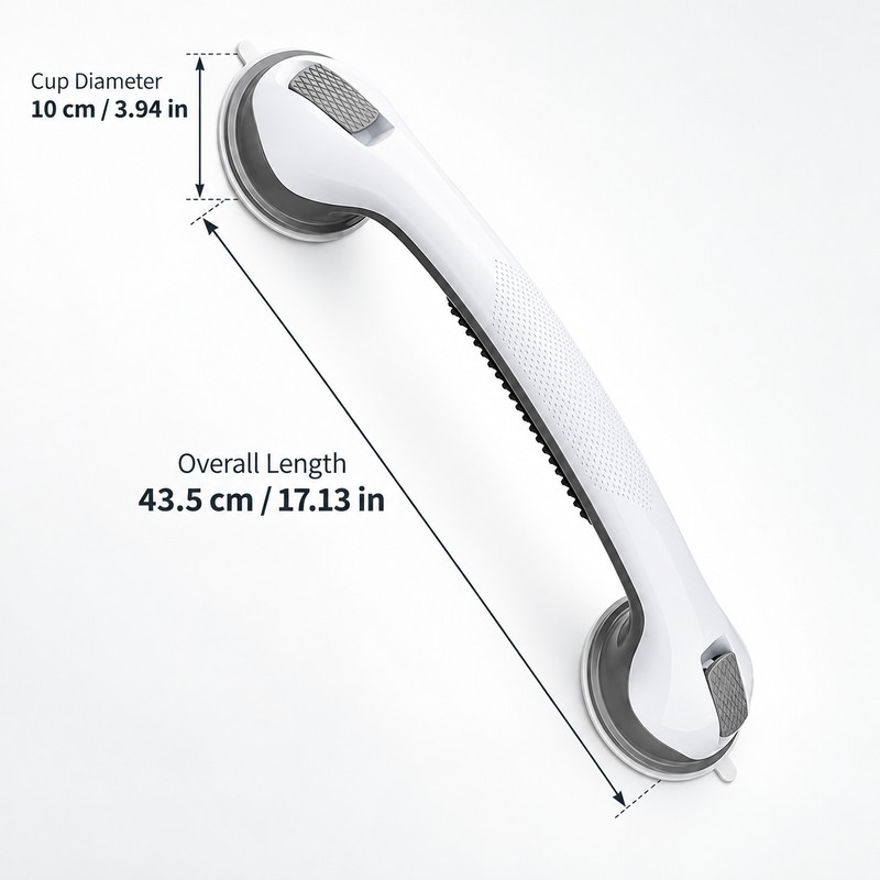 17-Inch Bathroom Grab Bar for Shower Support – No-Drill Anti-Slip