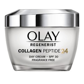 Olay Collagen Peptide 24 Moisturiser 50ml, Face Cream with SPF 30 Protection + Collagen Peptide & Vitamin B3, Instantly Hydrates for 24H