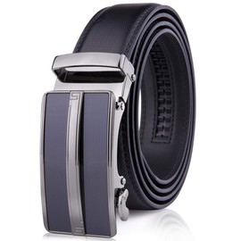 Access Denied Leather Ratchet Belts For Men - Mens Belt With Automatic Sliding Buckle For Suits, Jeans And Uniform - Designed In The USA