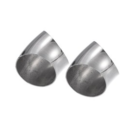 Partuto 2pcs OD 2.5 Inch 45 Degree SS304 Stainless Steel Bend Tube Exhaust Elbow Pipe for Car Modified Exhaust System 2.5" Piping Silver Tone Replacement