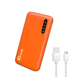 5G Mobile Hotspot, Portable High Speed Dual Band WiFi6 Router with SIM Card Slot, Support 16 Devices Stable Connection(Orange)