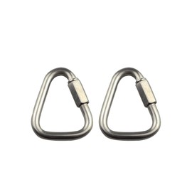 Pack of 2 Carabiner Hooks, Stainless Steel 304 Triangular Carabiner Hooks, Small, Quick Connect, Durable for Camping, Hiking, Travel, Fishing, Backpack - 8 mm