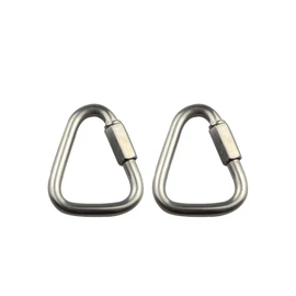 Pack of 2 Carabiner Hooks, Stainless Steel 304 Triangular Carabiner Hooks, Small, Quick Connect, Durable for Camping, Hiking, Travel, Fishing, Backpack - 8 mm