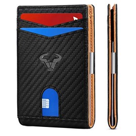 Billetera De Hombre Delgado,BULLIANT Billetera De Cuero Bolsillo Frontal Cartilla De Hombre De 3 Pulgadas X 4,3 Pulgadas 11 Tarjetas + Billetera + Bolsillo De Moneda