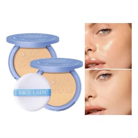 Sace Lady 2pcs Base De Maquillaje Polvo Compacto Mate