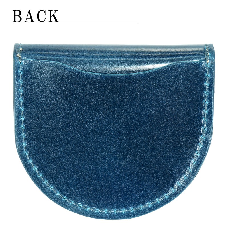BlissLeather Oil, Cordovan, Genuine Leather Horseshoe-Shaped Coin Case (Interior: Tochigi