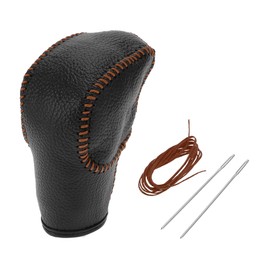 RATCHROLL Gear Shift Knob Cover for Ford for Ranger 2019-2022 Anti-Slip Stick Shifting Handle Protector Faux Leather 1 Pc Pebbled Black Brown