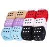 6 Pairs Car Rearview Mirror Hanging Plush Dice with Dots