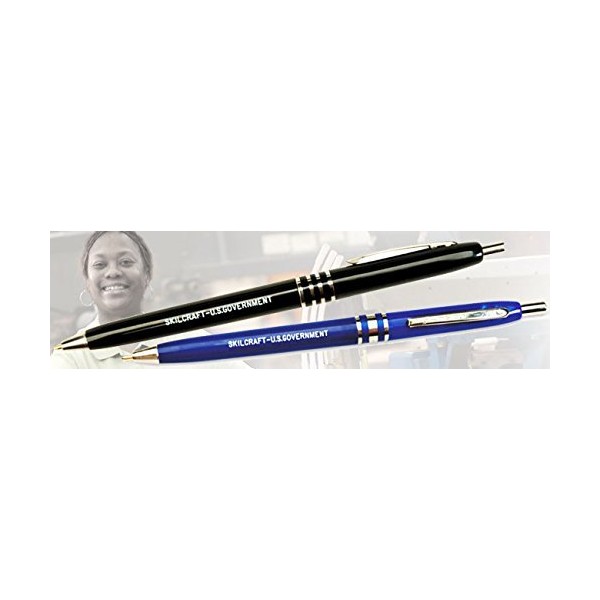 Skilcraft U.S. Government Retractable Ball Point Pen, Fine Point, Black Ink, Box of 12 (7520-00-935-7135)