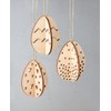 Rayher Wooden Easter Eggs, 3D Effect, Set of 3, 5.5