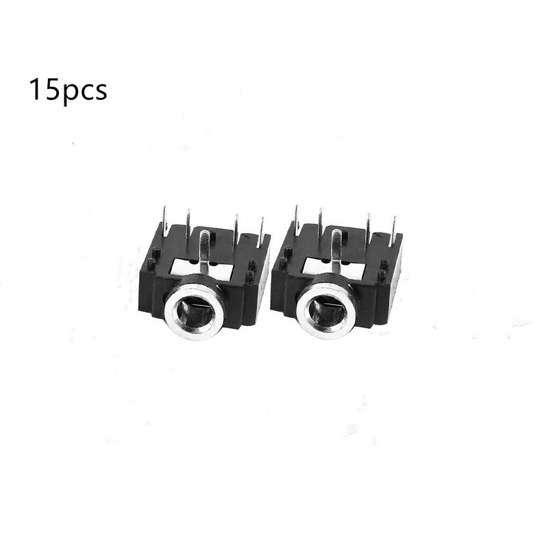 bnafes 15pcs PJ-307 3.5mm Stereo Jack Socket 5 Pin PCB