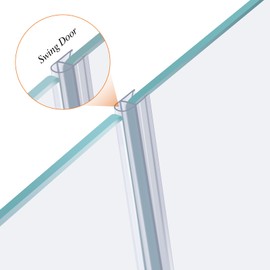 78" Frameless Shower Door Side Seal Shower Sweep and Side Seal for 3/8 Inch Glass(39" X2),Clear Vinyl, for Shower Side or Bottom Seal