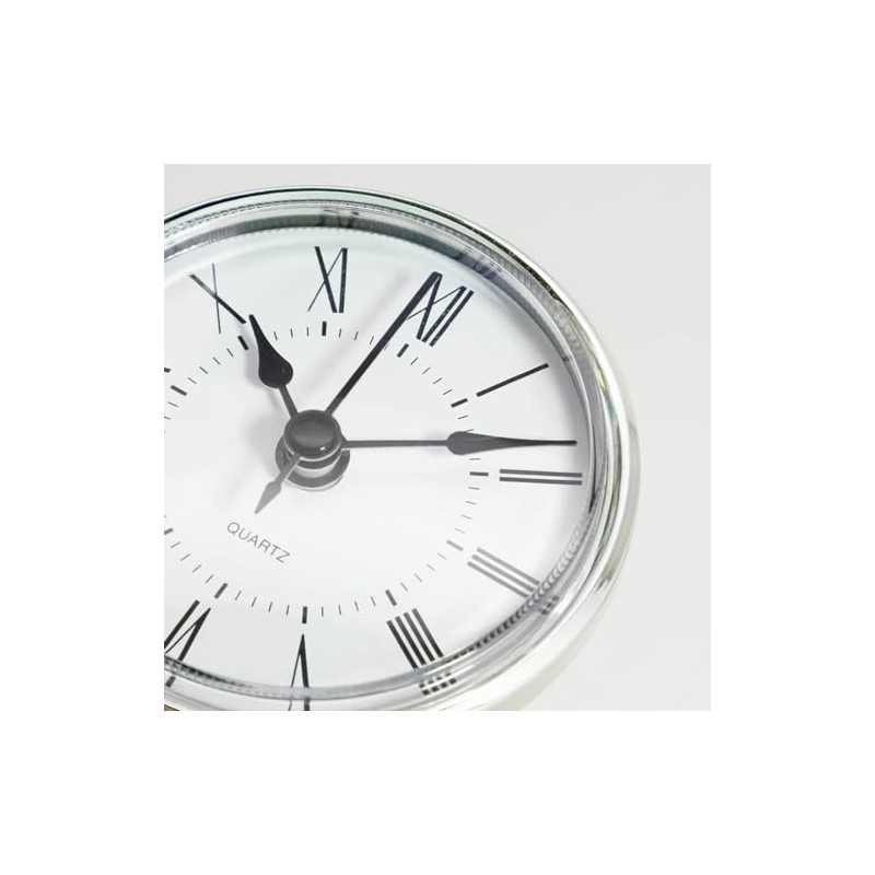 Wyjuan White Face Silver Tone Bezel 2.8Inch/70mm Clock Insert Round