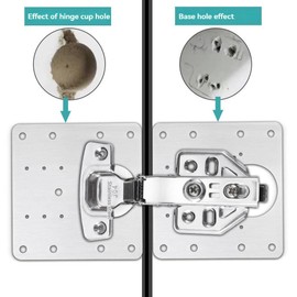 Hinge Repair Plate,10PCS Cabinet Hinge Repair Plate with Customized Screws,Stainless Steel Kitchen Cupboard Door Hinge Repair Brackets with Holes for Kitchen Cupboards