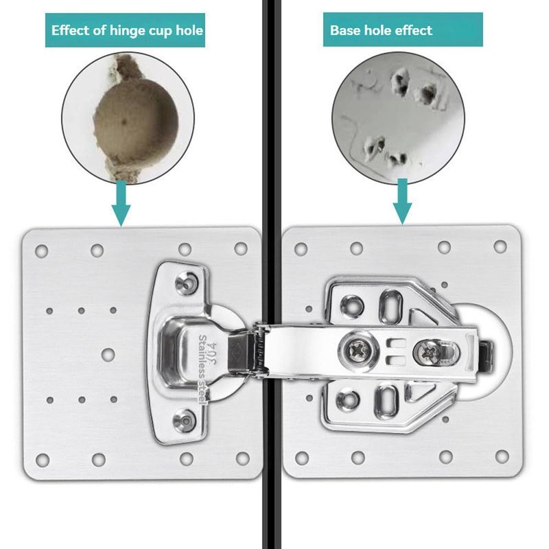 Hinge Repair Plate,10PCS Cabinet Hinge Repair Plate with Customized Screws,Stainless