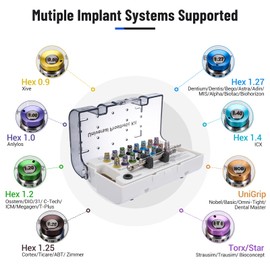 4E 4E'S USA Dental Implant Torque Wrench Set: Universal Prosthetic Kit with Torque Adjustable Ratchet & Screwdrivers 16pcs, 10-70Ncm, Fully Autoclavable