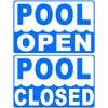 Pool Open Pool Closed 2-Sided Sign. 12x18 Metal
