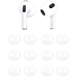 ALXCD Fit in Case Ear Cover Ear Tips Compatible with AirPods 3 Earbuds 3rd Gen, Silicone Earbud Covers Eartips Fit in Charging Case, Compatible with AirPods 3, White 6 Pairs