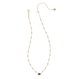 Kendra Scott Womens Mini Elisa Enamel Frame Short Pendant Necklace Gold Maroon Magnesite One Size