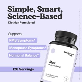 Wholesome Story Organic Vitex Chasteberry Supplement for Women | Hormone Balance, Fertility Support & Period Regulation | Vitex Berry Agnus Castus Extract | 120 Capsules | Chaste Tree Berry