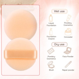 12 Pack Mini Powder Puffs, Velvet Finger Powder Puffs Small Round 1.5 Inches Fingers Setting Powders Puff for Face Makeup Sponges Finger for Foundation Setting(Black+Nude)