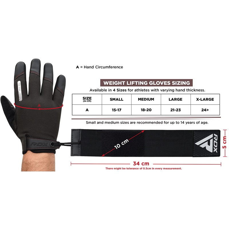 RDX Weight Lifting Gloves with Wrist Support -Touch Screen Full
