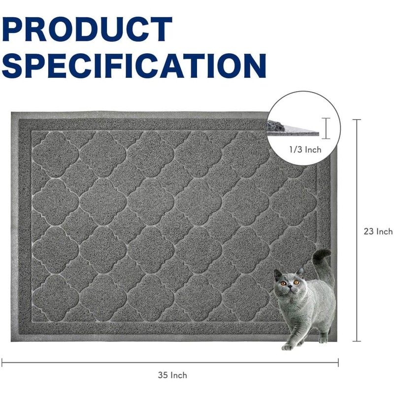 WePet Cat Litter Box Mat, Kitty Premium PVC Pad, Durable
