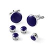 Zealmer 6pcs Blue Men's Cufflinks and Tuxedo Studs Set with