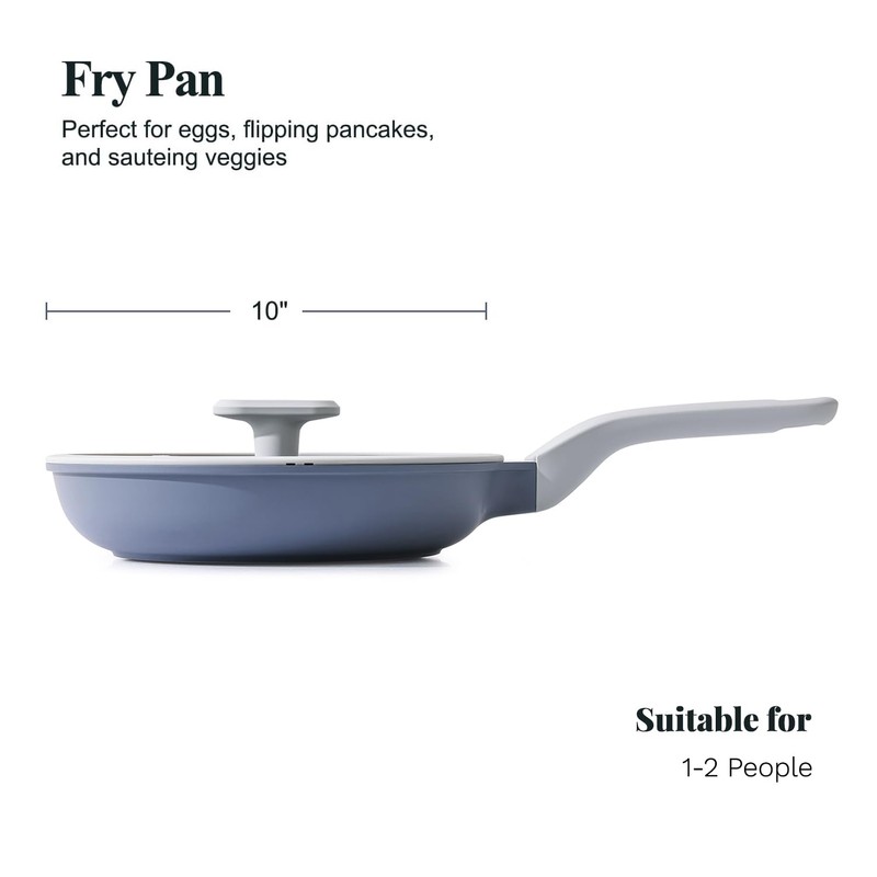 PRICUSIS Nonstick Ceramic Frying Pan with Lid, Non Toxic Nonstick