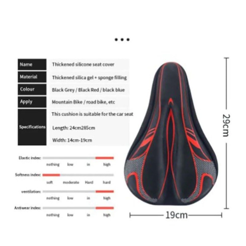 EZBUYGO Bicycle Saddle Cover, Cushion, Super Thick, High Elasticity, Does