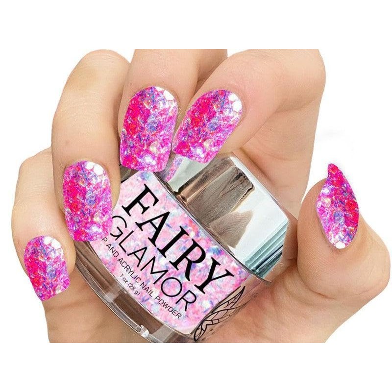 Fairy Glamor Fairy Glamor Pink Glitter Dip and Acrylic Nail