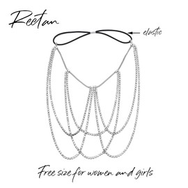 Reetan Boho Crystal Leg Chains Rhinestone Body Chain Rave Party Thigh Chain Body Jewelry Accessories for Women and Girls, Free, Rhinestone, rhinestone