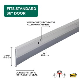 M-D Building Products 36 Inch Aluminum Door Sweep Weather Stripping For Energy Efficiency And Draft...