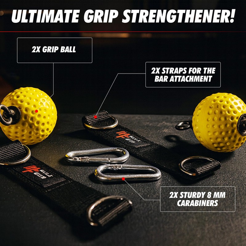 MuscleForge Pull Up Grip Balls with Non-Slip Grooves - Pull-Up