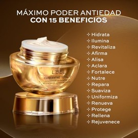 L'BEL - Concentré Total 15 Crema Antiedad 50 g, Crema Antiarrugas y Nutritiva Facial, con 15 Beneficios, Hidrata, Ilumina, Revitaliza, Nutre y Repara,