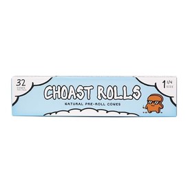 Choast Rolls 32-Pack Organic Pre-Roll Cones | 1 ¼ Size | Unbleached | Vegan, Non-GMO, Chemical-Free