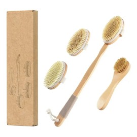Cepillo Corporal Exfoliante Cuerpo Piel Circulacion Kit 4pcs