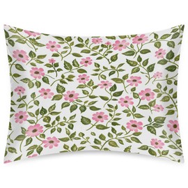 Satin Pillowcase Pink Flowers Satin Pillow case for Hair and Skin 20 x 26 Inches Smooth PillowCovers Pillow Cover with Envelope Closure