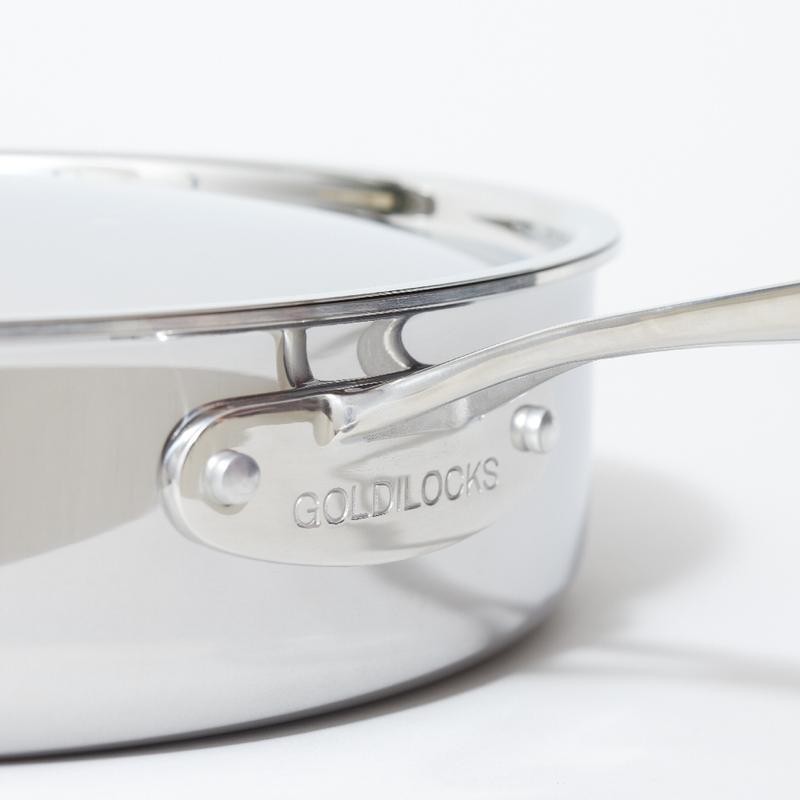 Goldilocks Kitchenware Tri-Ply Stainless Steel 3.5-Quart Sauté Pan