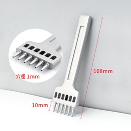 MOTONA Round Perforated Leathercraft Leather Perforated Round Hole Punch Set, Spacing 0.16 inch (4 mm), 2, 4, 6 Teeth, Leather Perforation, Sewing Hole, Set of 3