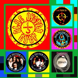 BLUE OYSTER CULT ALBUM COVERS LOT OF 5 METAL PENDANTS  1 NECKLACE CHAIN