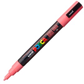 uni-ball 186527 - POSCA Marker with Fine Bullet Tip, 0.9-1.3 mm Line Width, Coral Pink, Pink