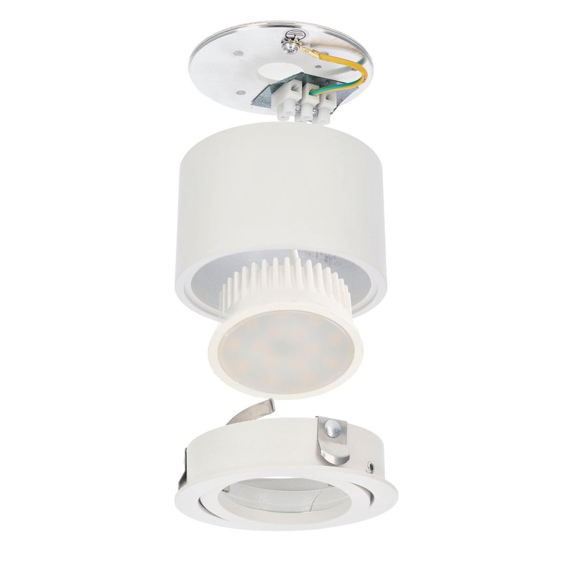EDO Zalda OV Surface-Mounted Spotlight, White, Round, Extra Flat, Swivelling